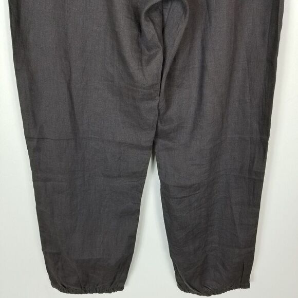 Ximo Women 100% Linen Pull On Pants Size XL Dark Gray Drawstring Waist - Picture 6 of 9